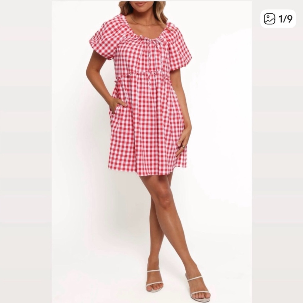 PETAL & PUP Medium Red Gingham Dress. NWT!